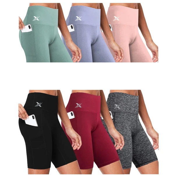 Women's High-Waist Breathable Yoga Shorts (3-Pack) product image