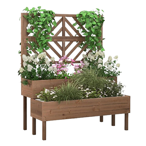 2-Tier Raised Garden Bed with Trellis product image