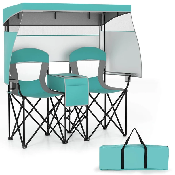 Oversized Double Beach Chair with Adjustable Canopy product image