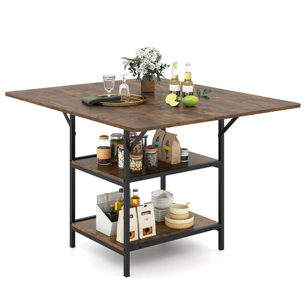 47” Rectangular Dining Table for 4-6People with 2-Layer Storage product image
