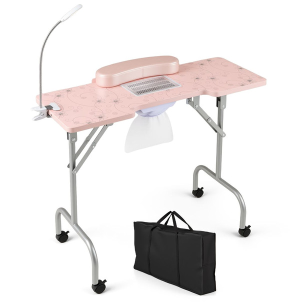Folding Manicure Nail Table with Flexible LED Lamp product image