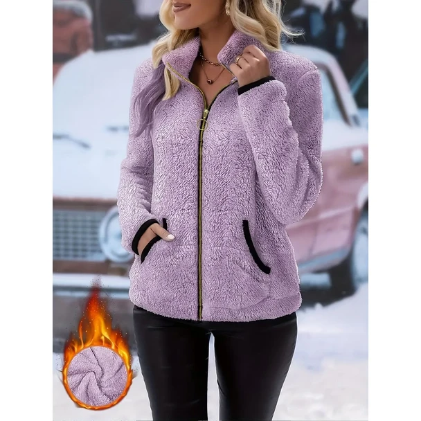 Women's Fuzzy Fleece Zip Up Jacket product image