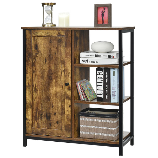 Rustic Wood and Metal Freestanding Storage Cabinet product image