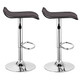 Brown Faux Leather Adjustable Height Swivel Bar Stools (Set of 2) product