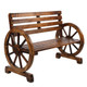 Rustic 2-Person Wooden Wagon Wheel Bench with Backrest product