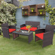 Rattan 4-Piece Curved Back Patio Furniture Set product