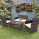 Rattan 4-Piece Curved Back Patio Furniture Set product