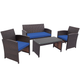 Rattan 4-Piece Curved Back Patio Furniture Set product