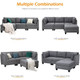 7.4' Convertible Modular Sectional Sofa Couch with Ottoman product
