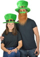 St. Patrick's Day Beard Face Mask + Green Hat Leprechaun Costume for Adults product