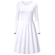 Women's Long Sleeve Solid Color Flared Skater Dress product