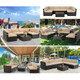 Rattan 7-Piece Patio Sofa Set with Glass Top Table product