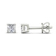 10K White Gold Princess Cut 1/6CT Diamond Solitaire Earrings product