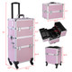 Pink 3-in-1 Rolling Aluminum Cosmetic Case product