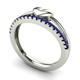 Sterling Silver 1/4ct TDW Blue Sapphire Diamond Row Heart Ring product