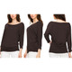 Women's Crew Neck 3/4 Sleeve Drape Dolman Top with Side Shirring product