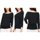 Women's Crew Neck 3/4 Sleeve Drape Dolman Top with Side Shirring product