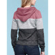 Women's Slim Fit Casual Zip-up Color Block Hoodie product