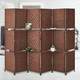 Woven Fiber 6-Panel Room Divider with Shelves product