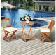 Folding Wooden 3-Piece Patio Bistro Set product