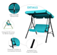 Blue Loveseat Patio Canopy Swing Glider product