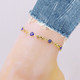 Gold Mariner Evil Eye Crystal Ankle Bracelet product