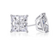 10K White Gold-Plated Sapphire Stud Earrings (Square- or Round-Cut) product