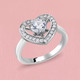 18K-White-Gold-Plated Cubic Zirconia Heart-Shaped Ring product