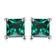14K-White-Gold Plated Square Crystal Stud Earrings product