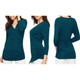 Women's 3/4-Sleeve Cross Front Wrapped V-Neck Top product