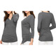 Women's 3/4-Sleeve Cross Front Wrapped V-Neck Top product