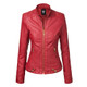 Women's Faux Leather Zip-up Moto Biker Jacket product