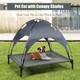 36-Inch Portable Elevated Dog Cot with Removable Canopy product