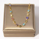 18K-Gold-Plated Mariner Multicolor Evil Eye Crystal Anklet product