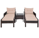 Rattan 5-Piece Patio Furniture Set with Chairs, Ottomans and Table product