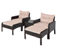 Rattan 5-Piece Patio Furniture Set with Chairs, Ottomans and Table product