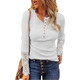 Women's Henley T-Shirt Top with Lace Long Sleeves product