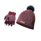 Women's Diamond Pom Hat with Fleece and Texting Winter Gloves Set (3-Piece) product