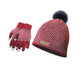 Women's Diamond Pom Hat with Fleece and Texting Winter Gloves Set (3-Piece) product