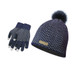 Women's Diamond Pom Hat with Fleece and Texting Winter Gloves Set (3-Piece) product