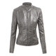 Women's Faux Leather Moto Jacket with Hoodie product