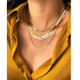 14K-Gold-Plated Solid 925 Sterling Silver Herringbone Chain Necklace product