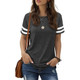 Women's Short-Sleeve Varsity Stripe Casual Summer Top product