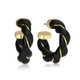Gold-Plated Twisted Leather Hoop Earrings product
