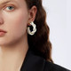 Gold-Plated Twisted Leather Hoop Earrings product