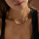 18K-Gold-Plated 4.8mm Sterling Silver Paperclip Chain Necklace product