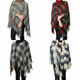Women's Oversized Sweater Poncho Shawl Wrap with Fringe product