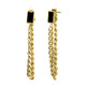 18K-Gold-Plated Stainless Steel Dangle Chain Earrings with Cubic Zirconia product