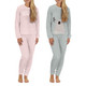 Plus-Size Popcorn Knit Top and Jogger Bottoms Pajama Set product