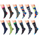 James Fiallo® Men's Premium Quality Funky Dress Socks (9- or 18-Pair) product